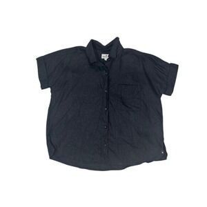 American Giant Meteorite‎ Button Down Women's Linen Shirt size Small